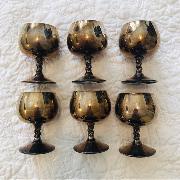 Vintage Other - 6 vintage brass cocktail glasses